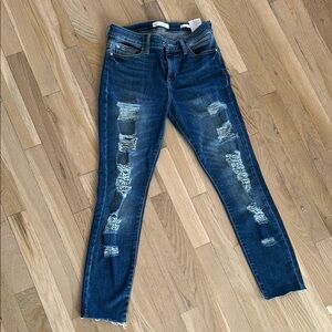 Distressed Blue Jeans